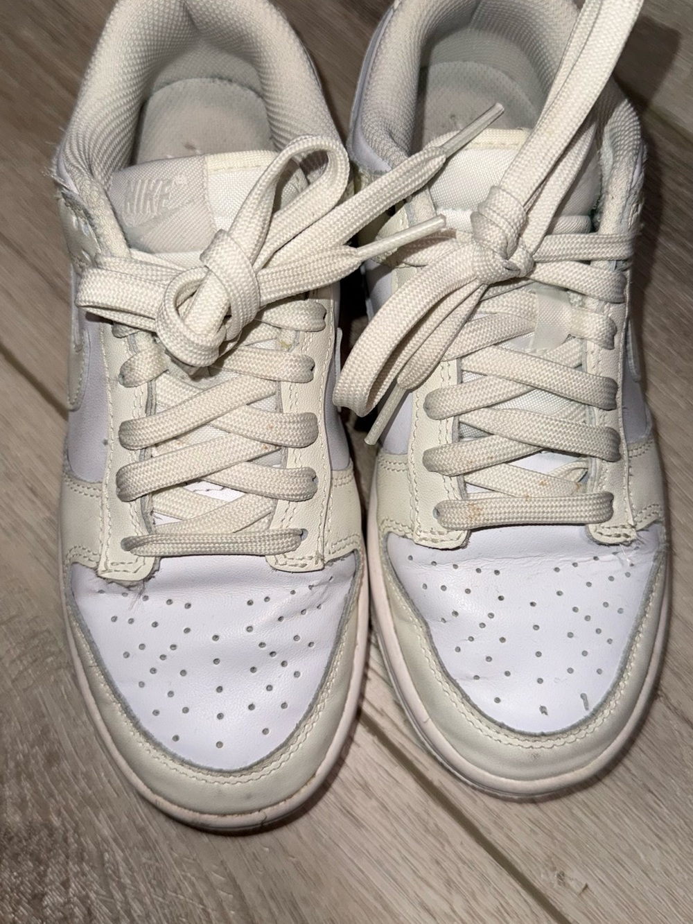 Nike White and Off-White Low-Top Sneakers